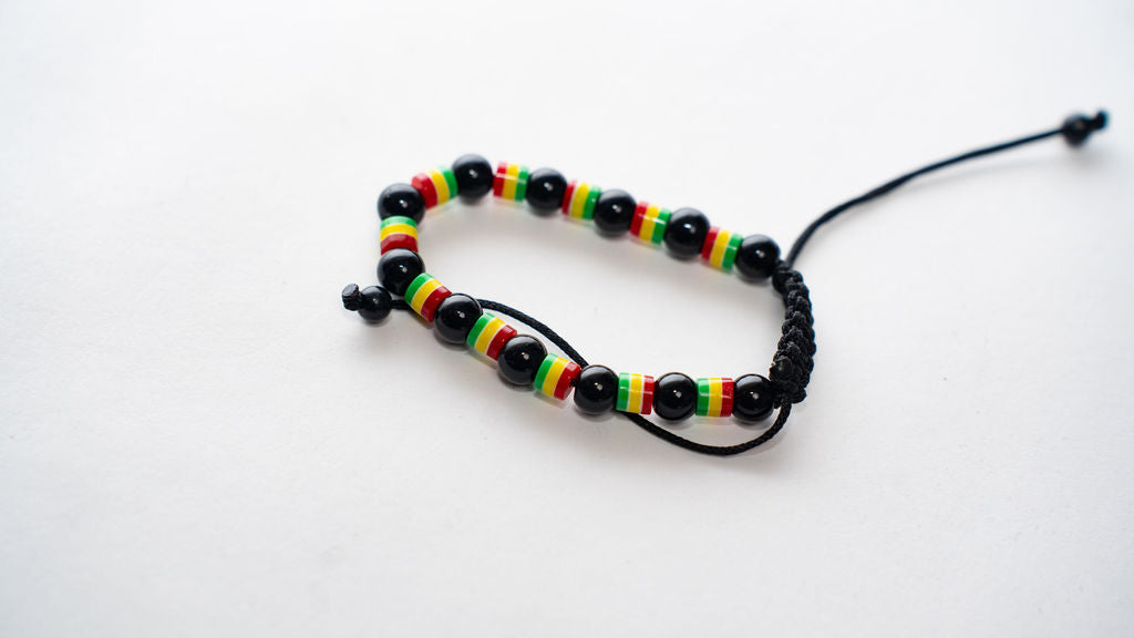 Black Adjustable Ghana Bead Bracelet — main view 01