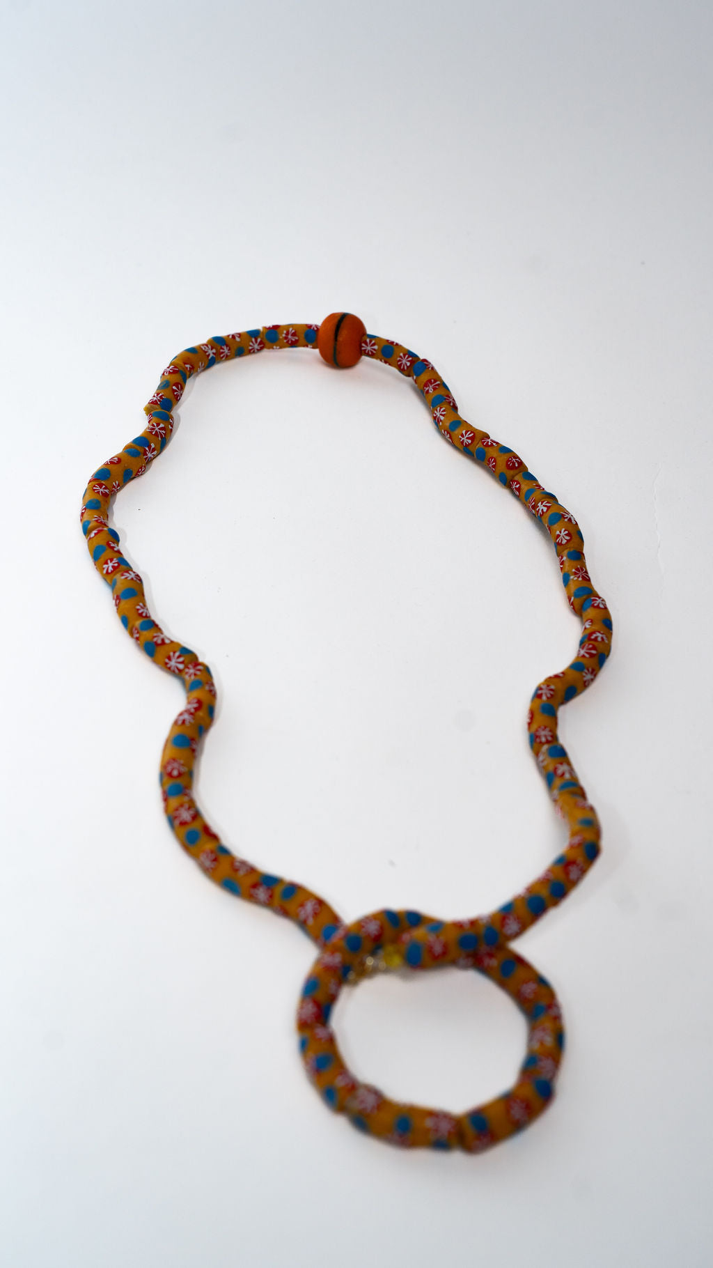 Red Brown Beaded Loop Necklace — main view 01