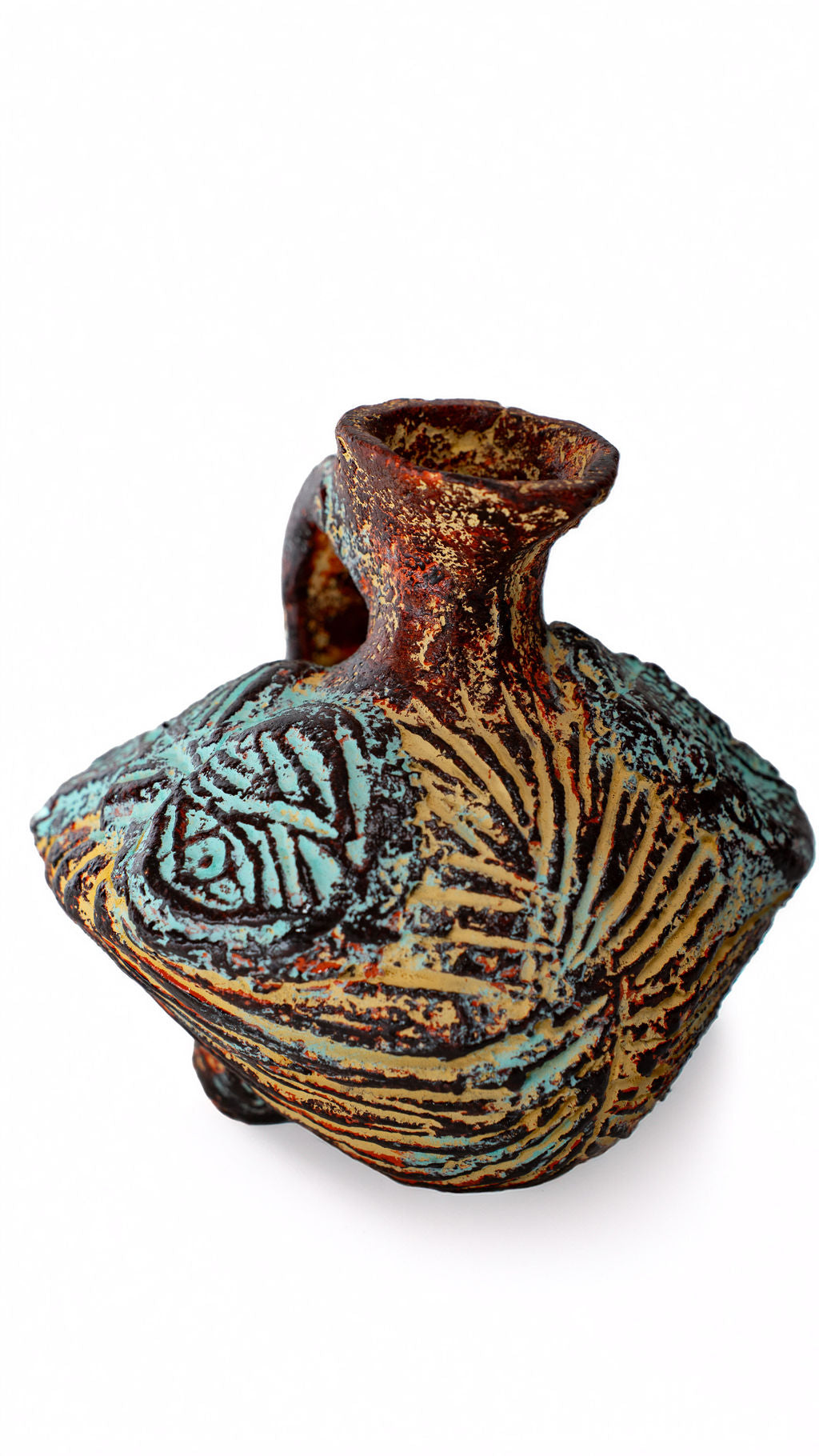 Bulb Shaped Handled Ceramic Vase — alternate view 02
