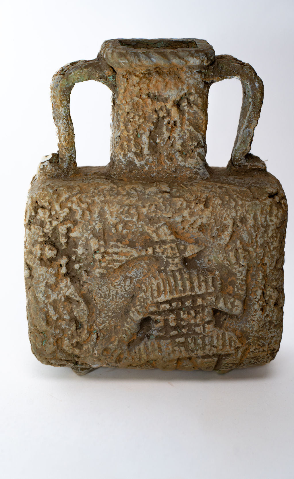 Square Two Handle Ceramic Vase — main view 01