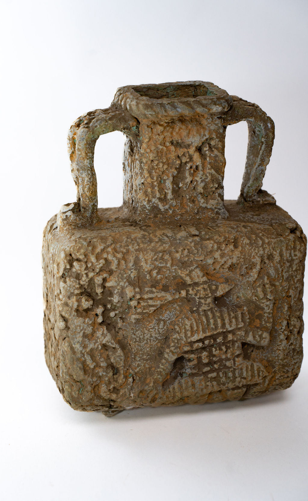 Square Two Handle Ceramic Vase — alternate view 02
