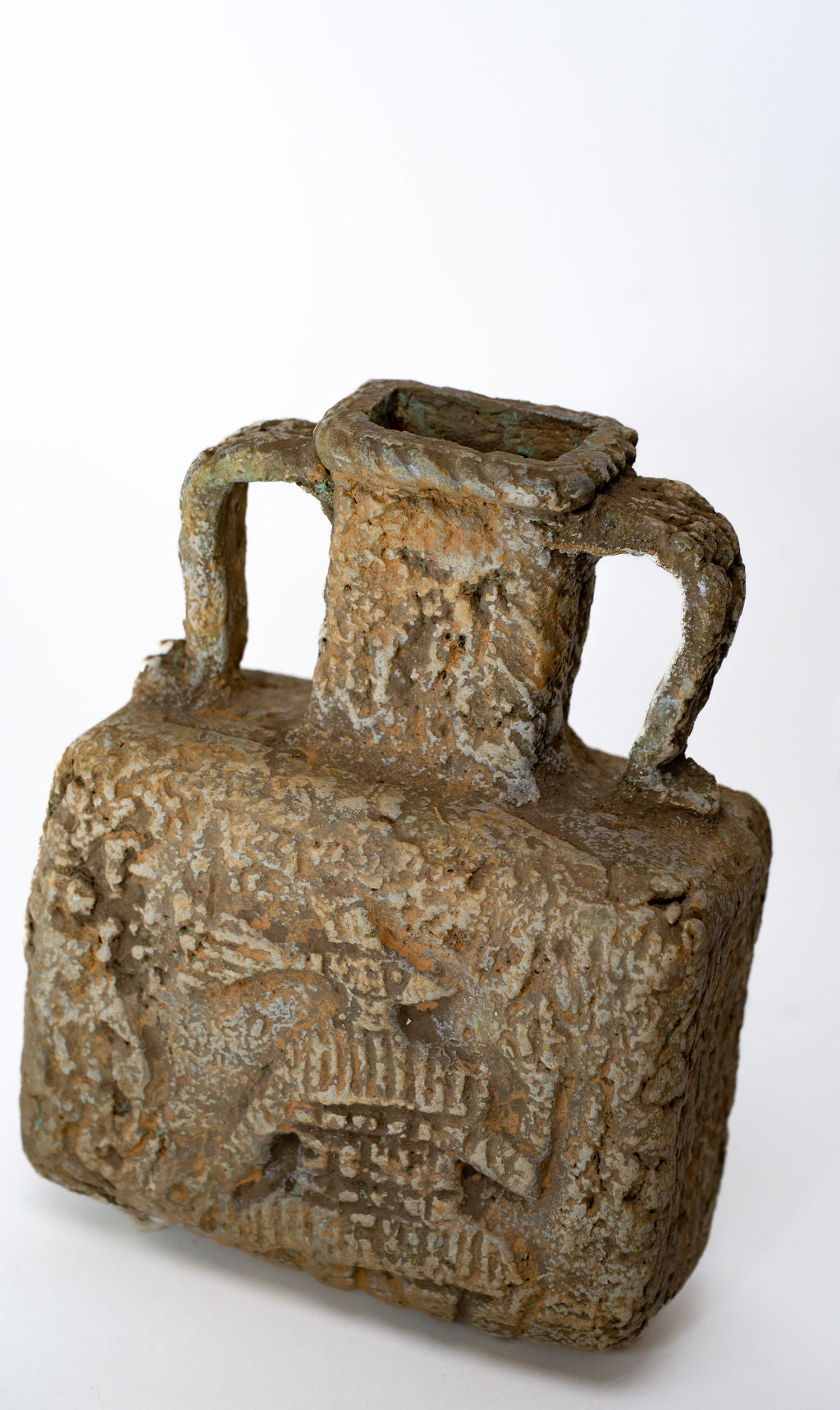 Square Two Handle Ceramic Vase — product view 03