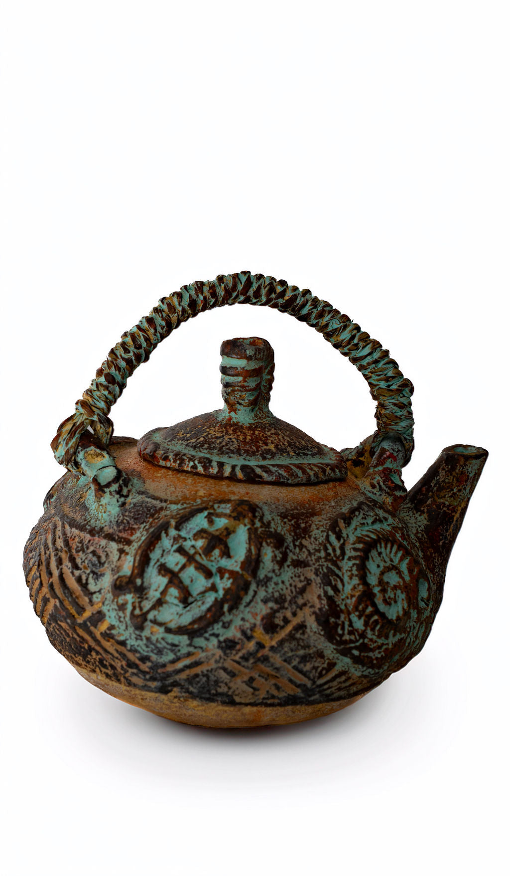 Woven Handle Ceramic Teapot — alternate view 02