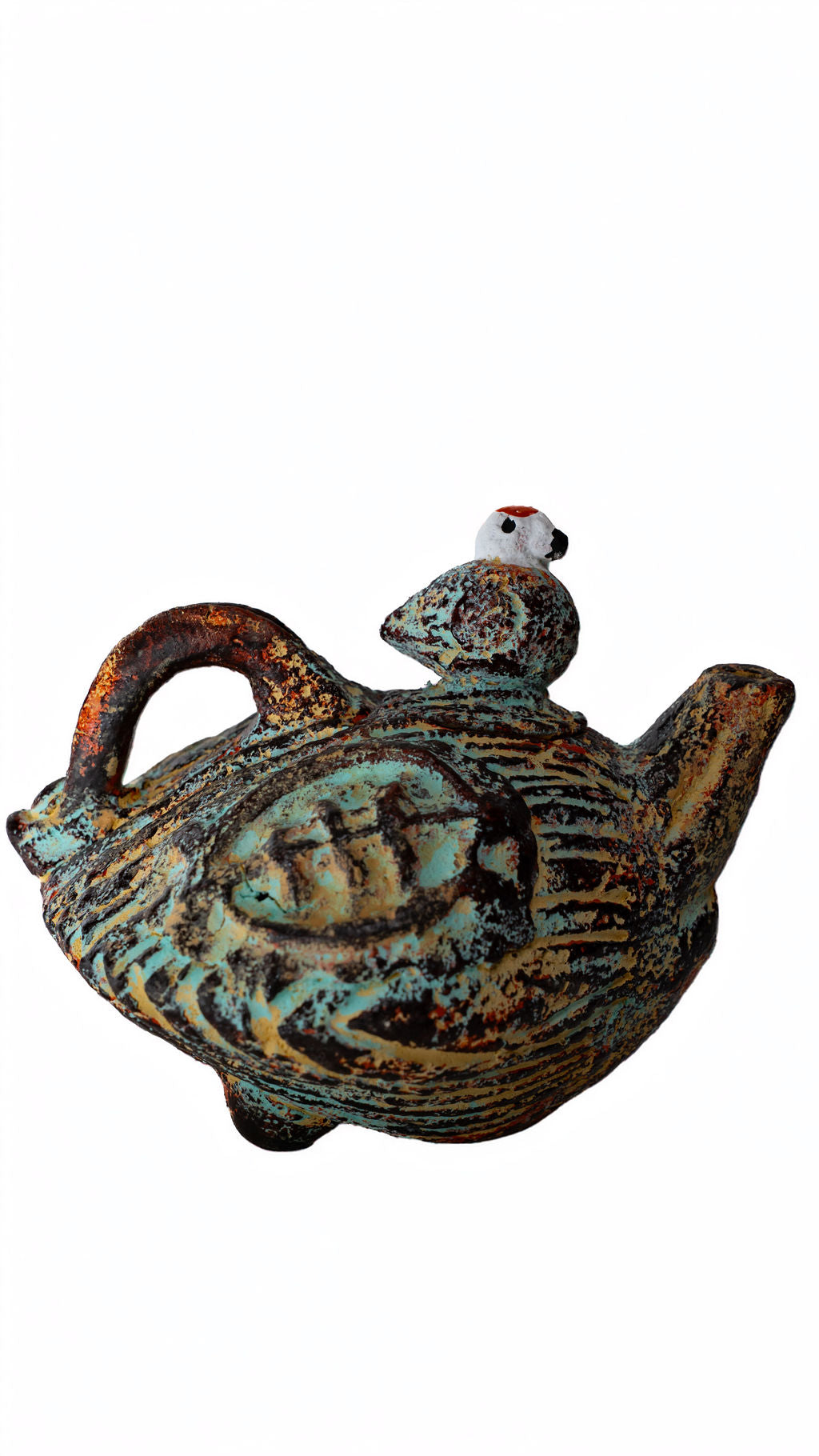 Turquoise Bird Ceramic Teapot — alternate view 02