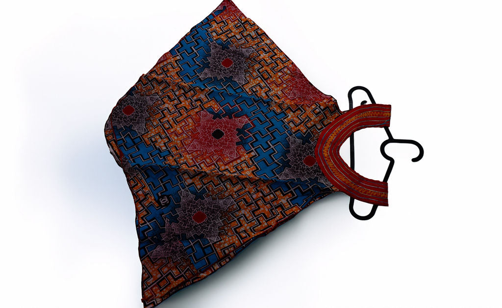 Blue Orange Sleeveless Dress — main view 01