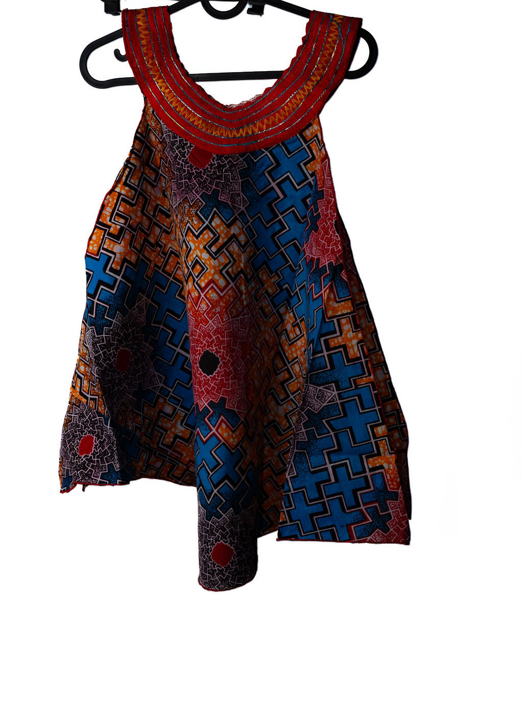Blue Orange Sleeveless Dress — product view 03