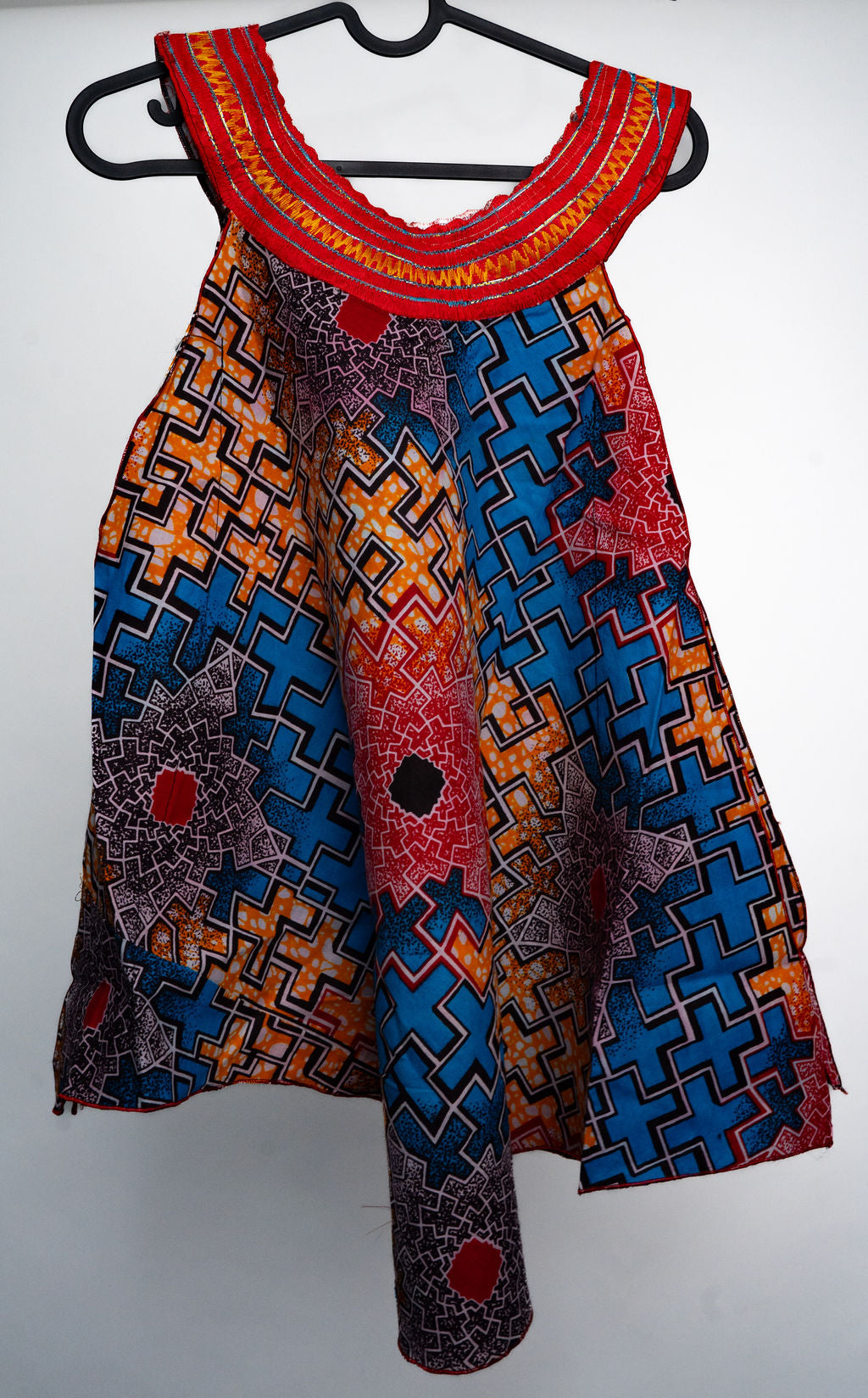 Blue Orange Sleeveless Dress — product view 04