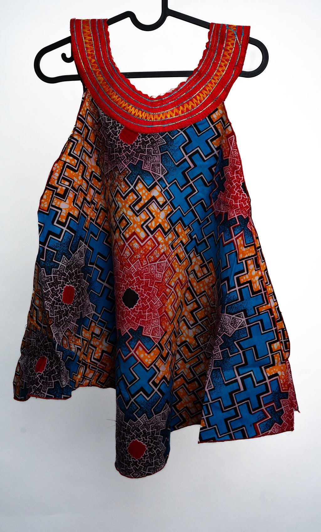 Blue Orange Sleeveless Dress — product view 05