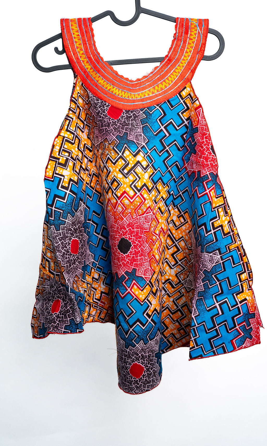 Blue Orange Sleeveless Dress — product view 06