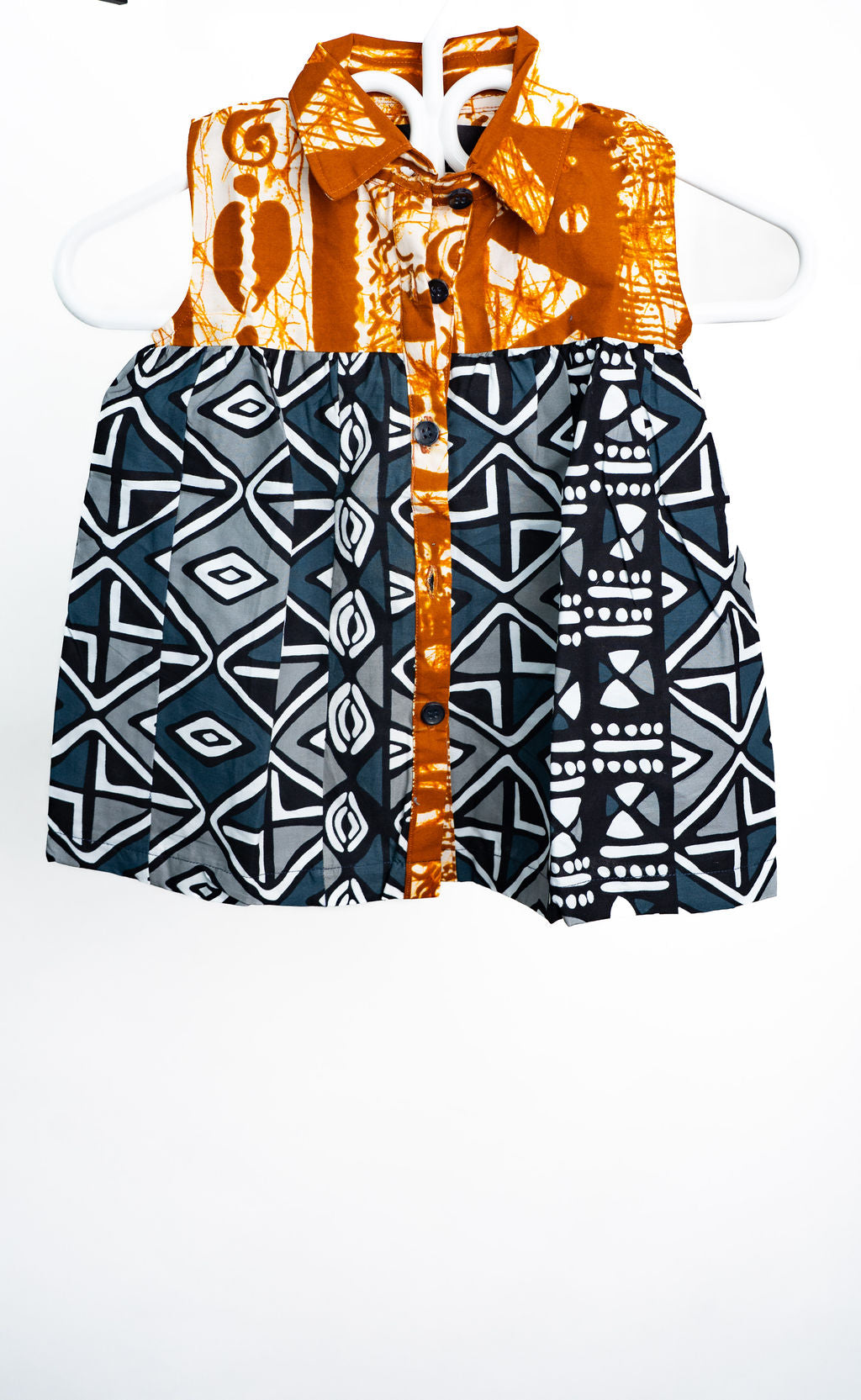 Orange Blue Matching Shorts Set — main view 01