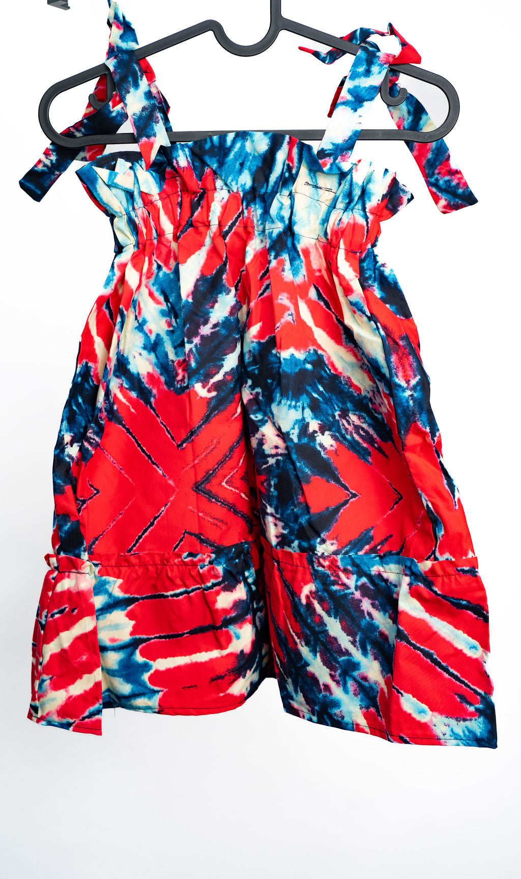 Red Blue Print Romper — main view 01