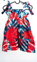Red Blue Print Romper — main view 01