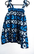Blue Patterned Off Shoulder Dress — main view 01