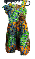 Multicolor Sleeveless Print Dress — main view 01