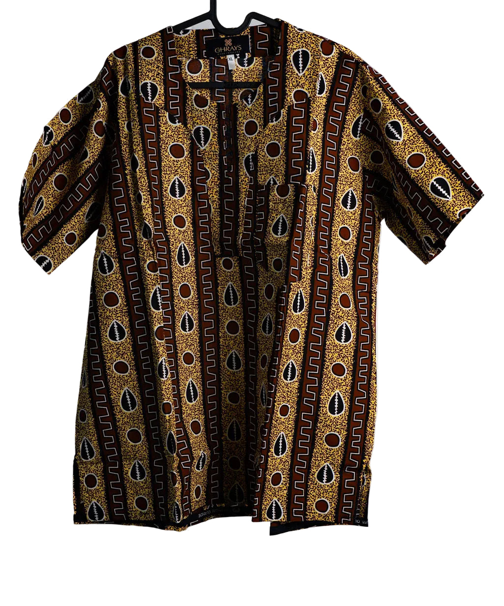 Brown Striped Mens Shirt — main view 01