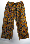 Brown Yellow Print Trousers — main view 01