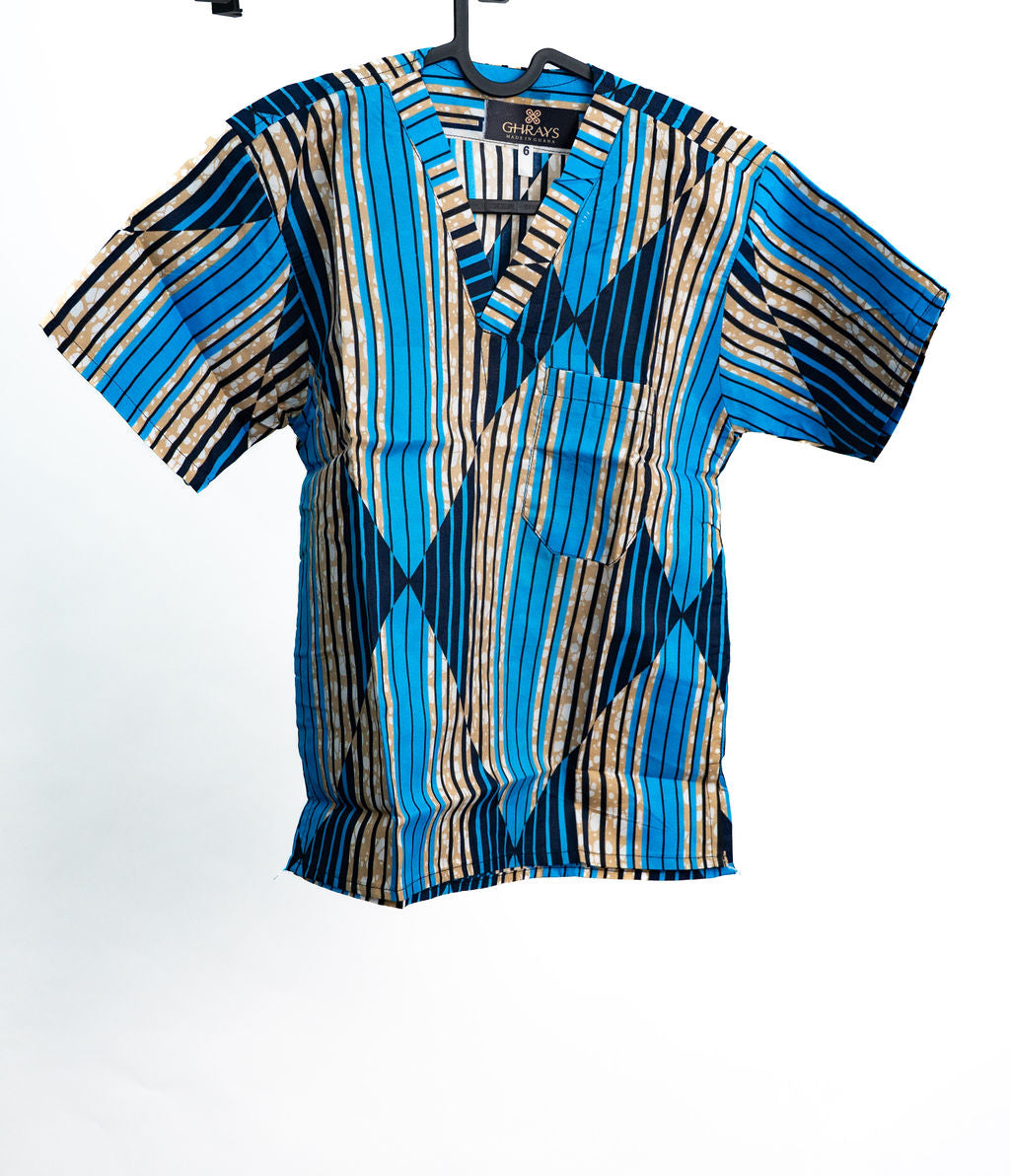 Blue Striped Mens Shirt — main view 01