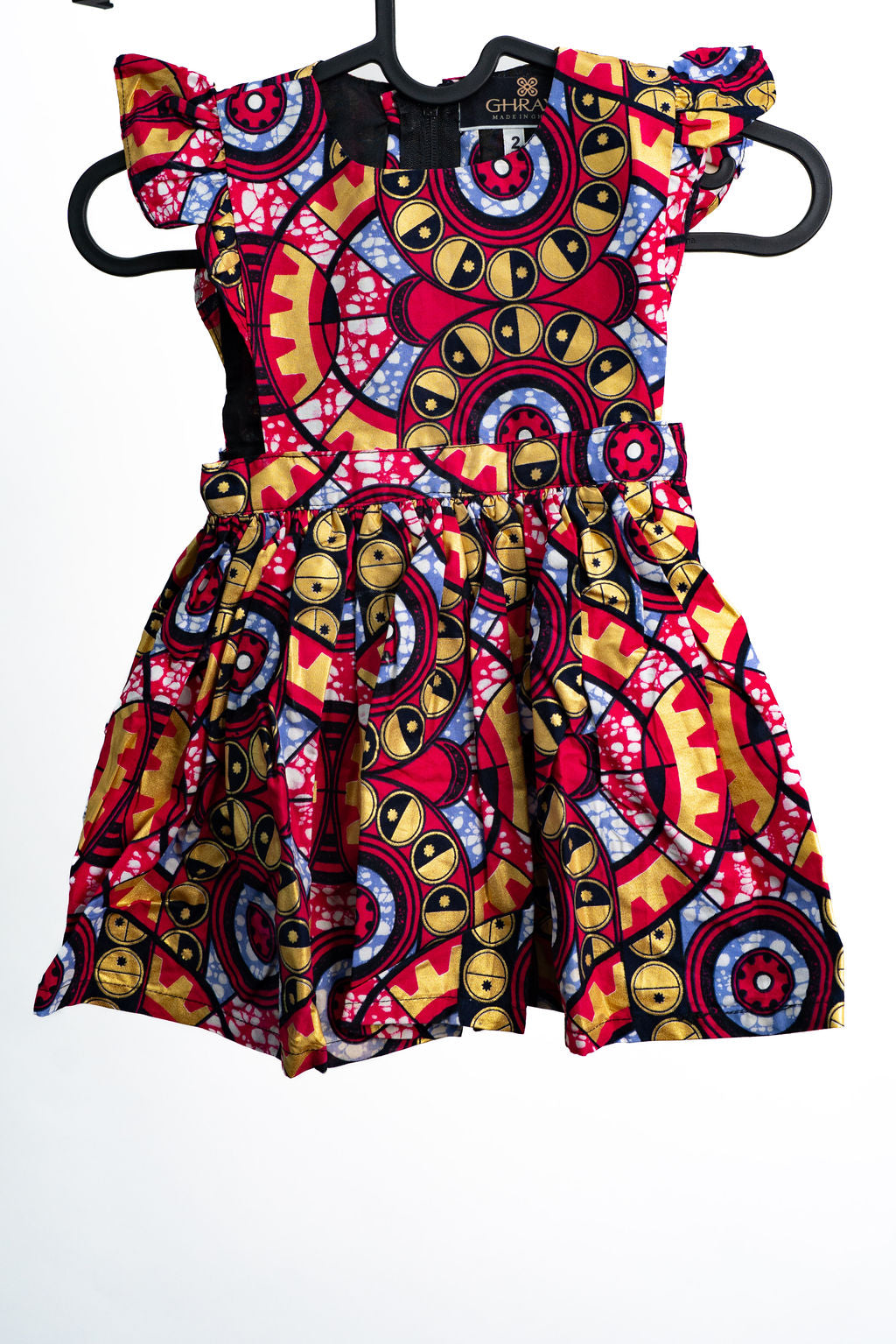 Pink Circle Print Childrens Dress — main view 01