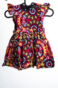 Pink Circle Print Childrens Dress — main view 01