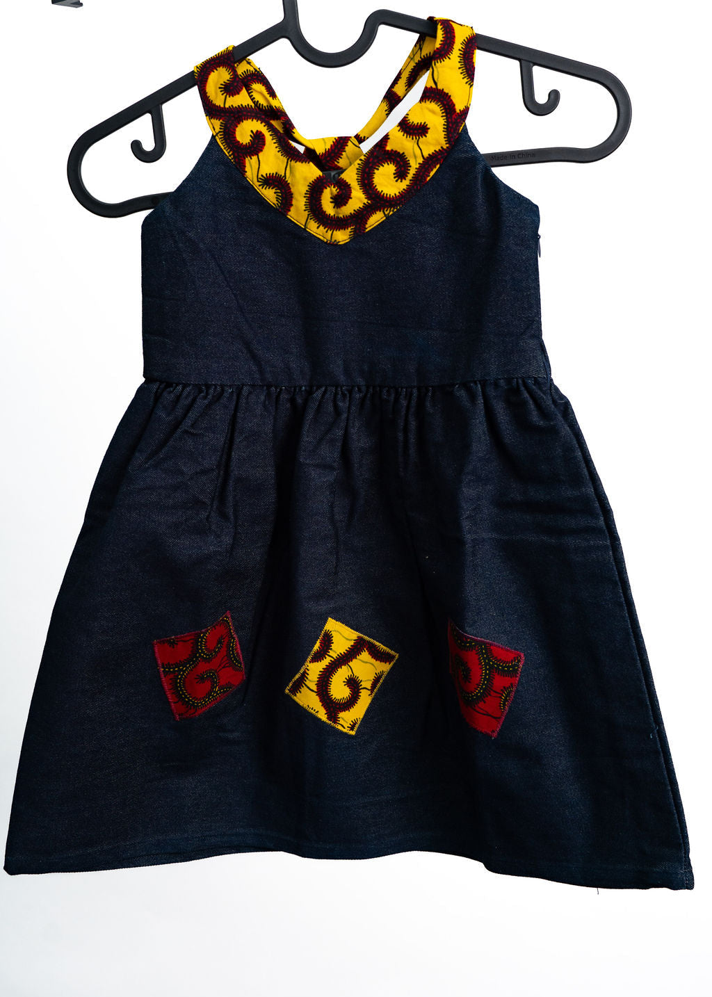 Black Red Yellow Childrens Dress — main view 01