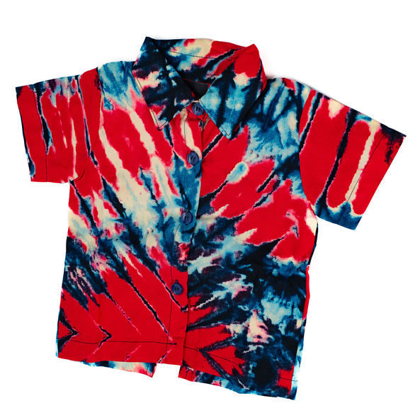Red Blue Tie Dye Two Piece Set — main view 01