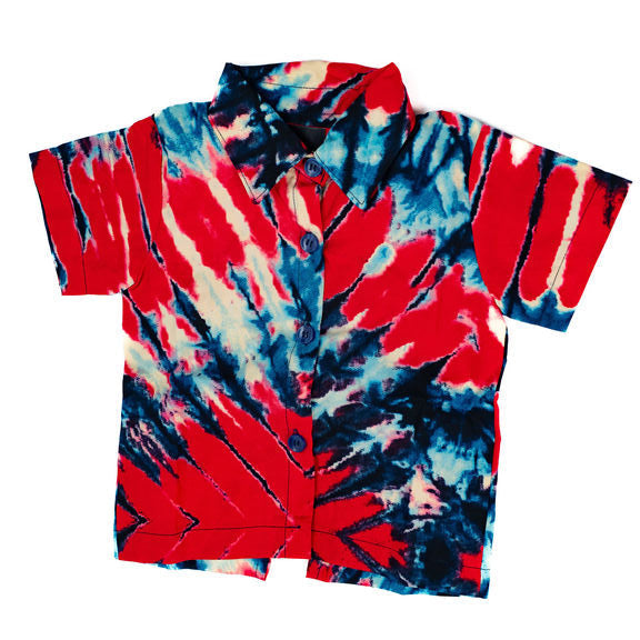Red Blue Tie Dye Two Piece Set — alternate view 02